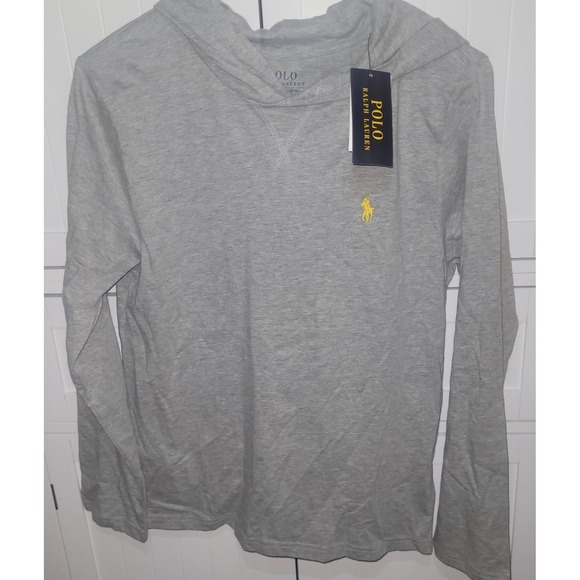 Polo Ralph Lauren Kids Gray Long Sleeve Hooded T-Shirt Top 14 boys unisex - Picture 1 of 3